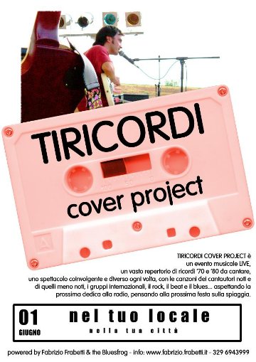 Tiricordi cover project, manifestino del concerto acustico di canzoni italiane.